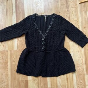 Free People medium black V neck Women's Sweater